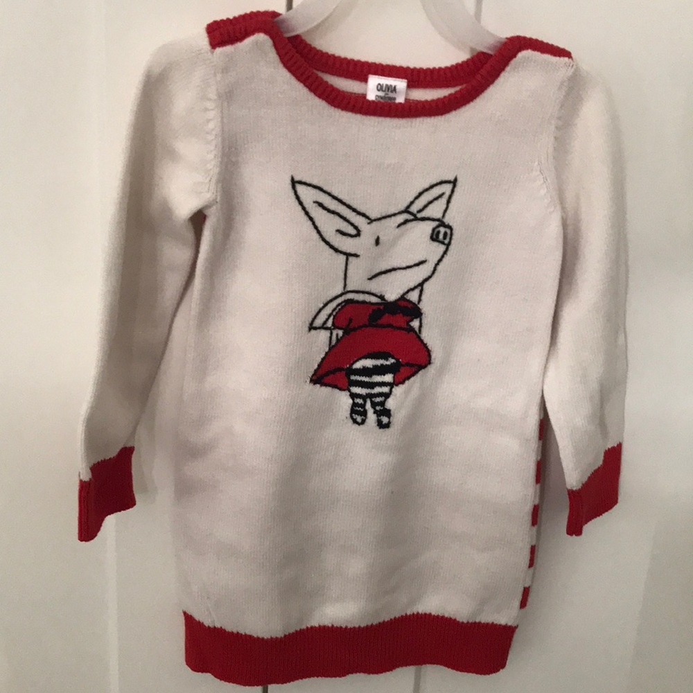 Girls 3T Olivia the Pig Long Knit Sweater